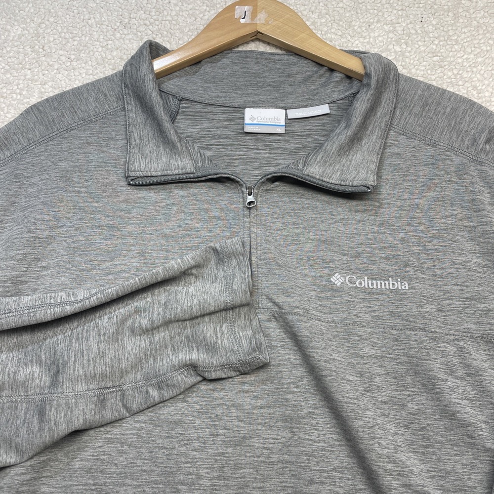 Men's Columbia Omni-Wick‎ Grey 1/4 Zip Pullover Long Sleeve Shirt XL